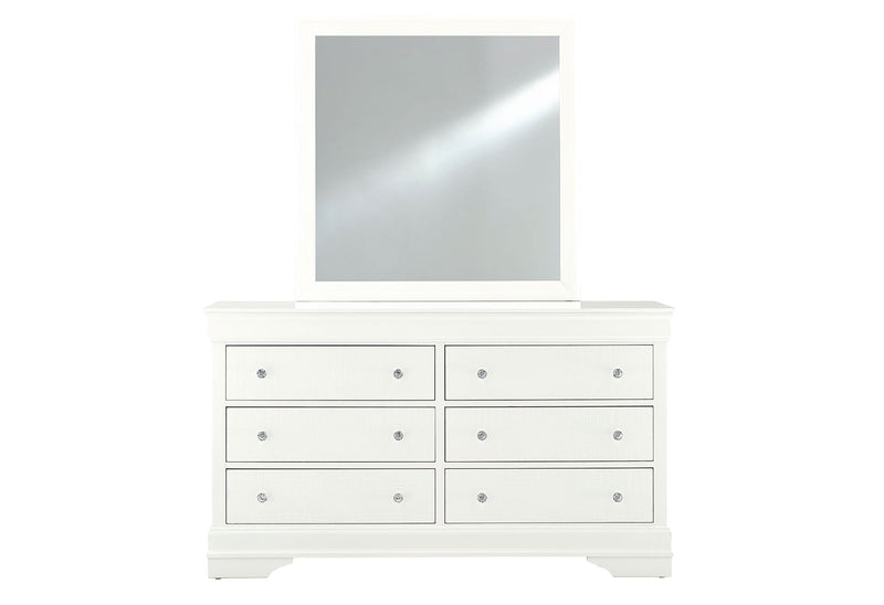 Pompei Metallic White Mirror - POMPEI-METALLIC WHITE-MR - DMV Furniture