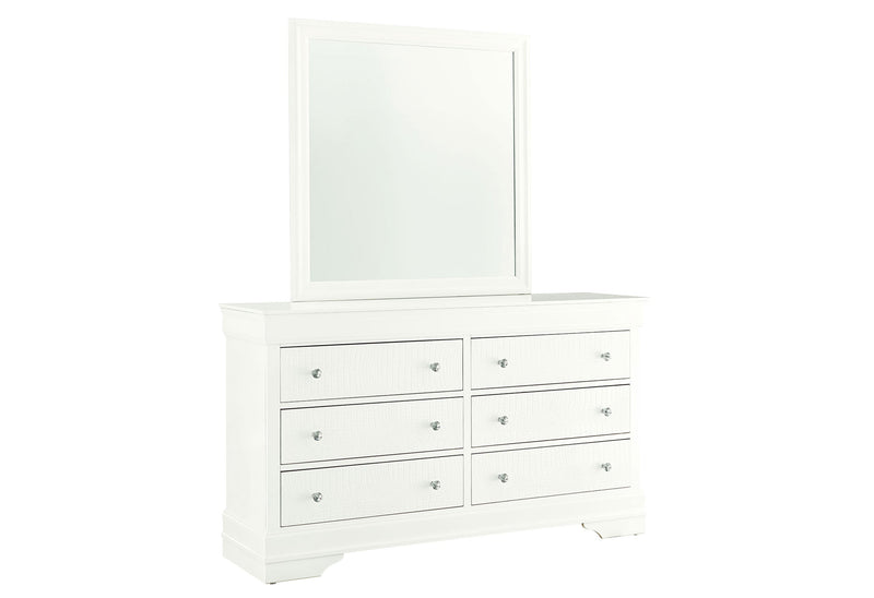Pompei Metallic White Mirror - POMPEI-METALLIC WHITE-MR - DMV Furniture