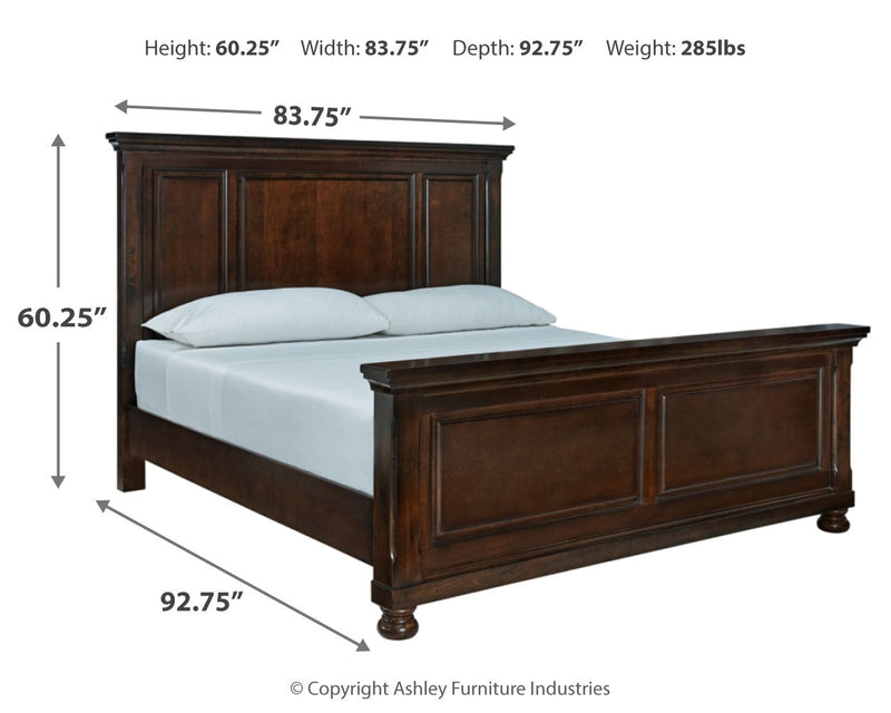 Porter California King Panel Bed with Dresser in Rustic Brown from Ashley - DMV Furniture
