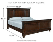 Porter California King Panel Bed with Mirrored Dresser and Chest in Rustic Brown from Ashley - DMV Furniture
