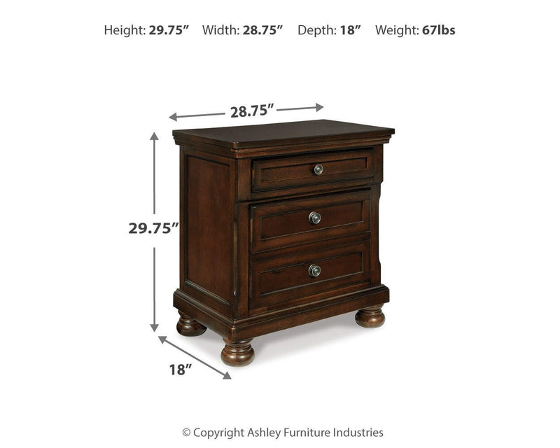 Porter Queen Panel Bed, Dresser, Mirror and 2 Nightstands - B697B52