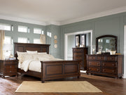 Porter Queen Panel Bed with Mirrored Dresser and Chest in Rustic Brown - PKG006288