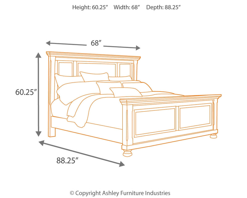 Porter Queen Panel Bed with Mirrored Dresser and Chest in Rustic Brown - PKG006288