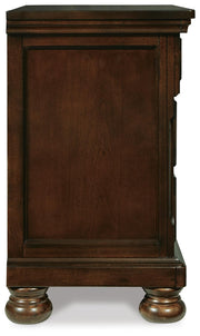 Porter Rustic Brown King Panel Bed, Chest and 2 Nightstands - B697B31