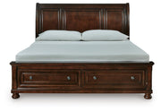 Porter Rustic Brown King Sleigh Storage Bed - B697B45