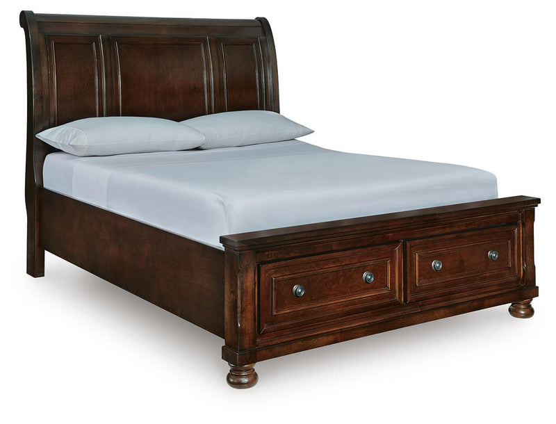 Porter Rustic Brown Queen Sleigh Storage Bed - B697B43