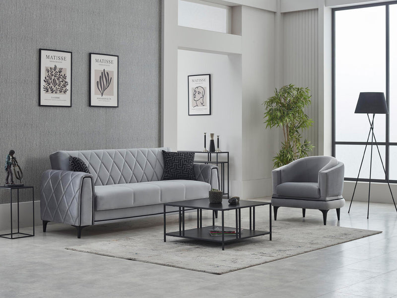 Porto Chair in Light Grey - 200-SIM-POR-VELVET405-B