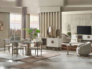 Prag Max Diningroom (Consol With Mirror & Dining Table & 6 Dining Chair) - 200-MAX-PRA-DT-6-SET