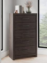 Prendonea Charcoal Chest of Drawers from Ashley - DMV Furniture