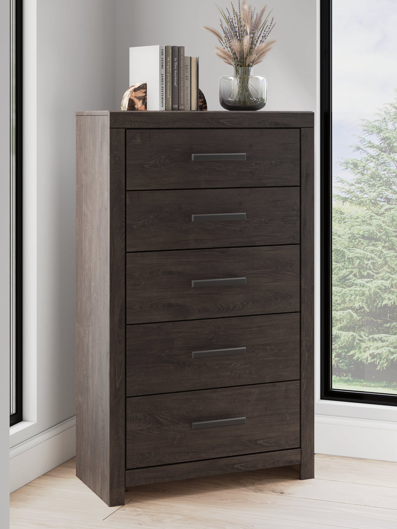 Prendonea Charcoal Chest of Drawers from Ashley - DMV Furniture