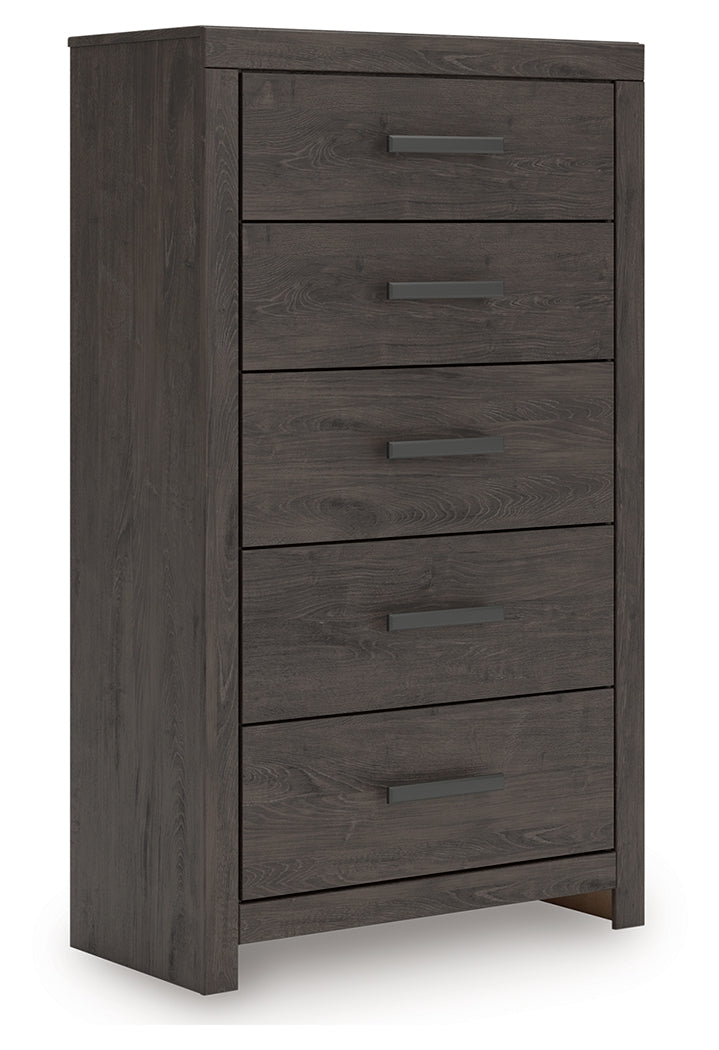 Prendonea Charcoal Chest of Drawers from Ashley - DMV Furniture