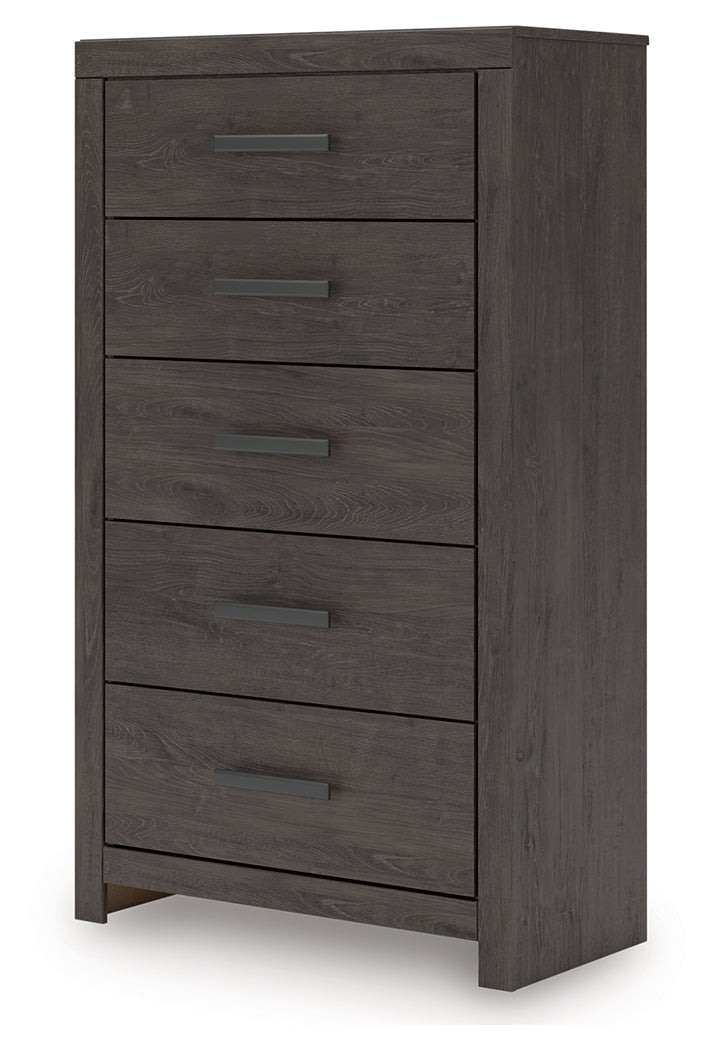 Prendonea Charcoal Chest of Drawers from Ashley - DMV Furniture
