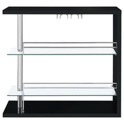 Prescott Rectangular Home Wine Table Black High Gloss - 100165