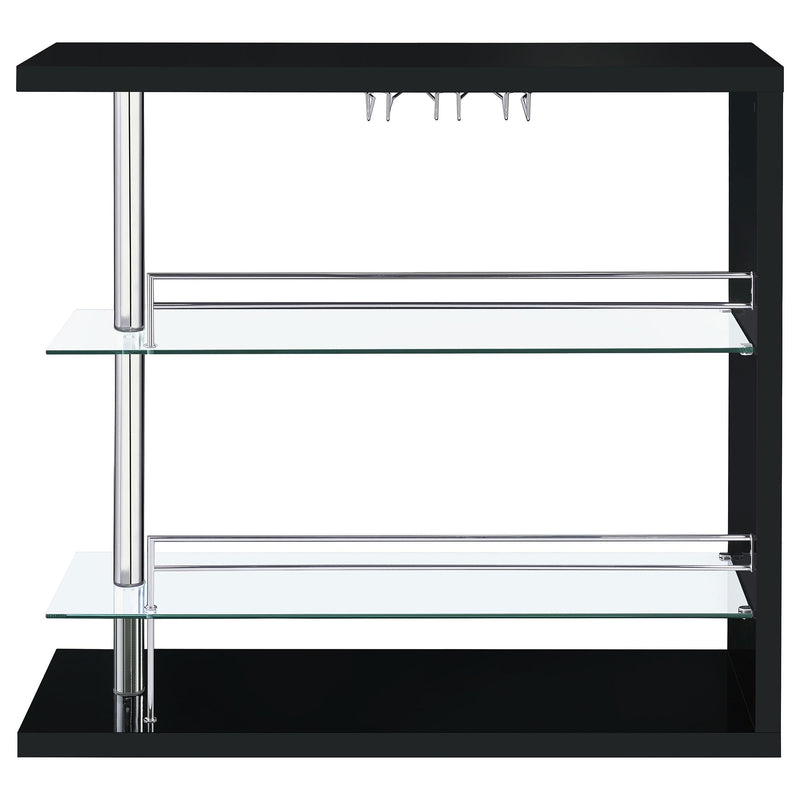 Prescott Rectangular Home Wine Table Black High Gloss - 100165