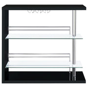 Prescott Rectangular Home Wine Table Black High Gloss - 100165