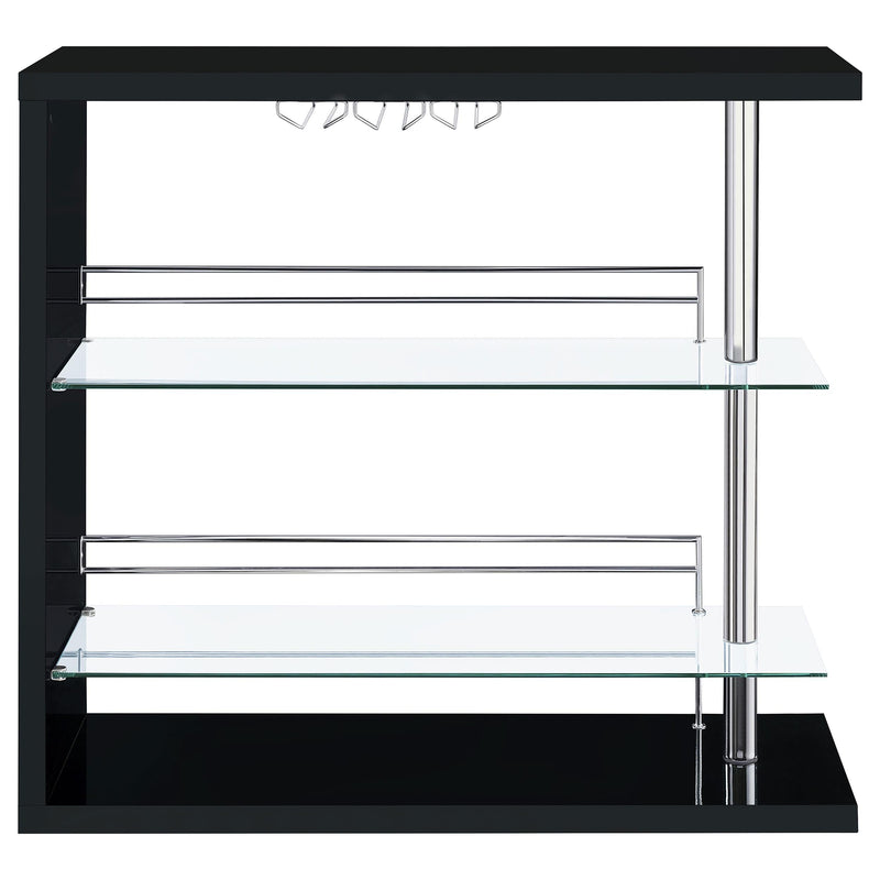 Prescott Rectangular Home Wine Table Black High Gloss - 100165