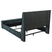 Preston Upholstered Queen Audio Flame Visualizer Bed Dark Blue - 305821Q