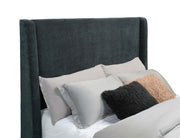 Preston Upholstered Queen Audio Flame Visualizer Bed Dark Blue - 305821Q