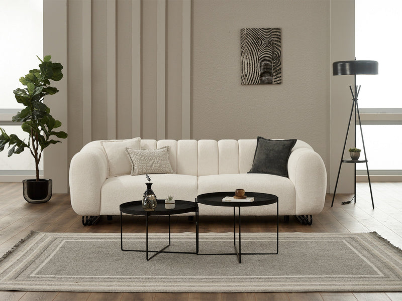 Puffy Stationary Loveseat in White - 200-SIM-PUF-ERATO01-2