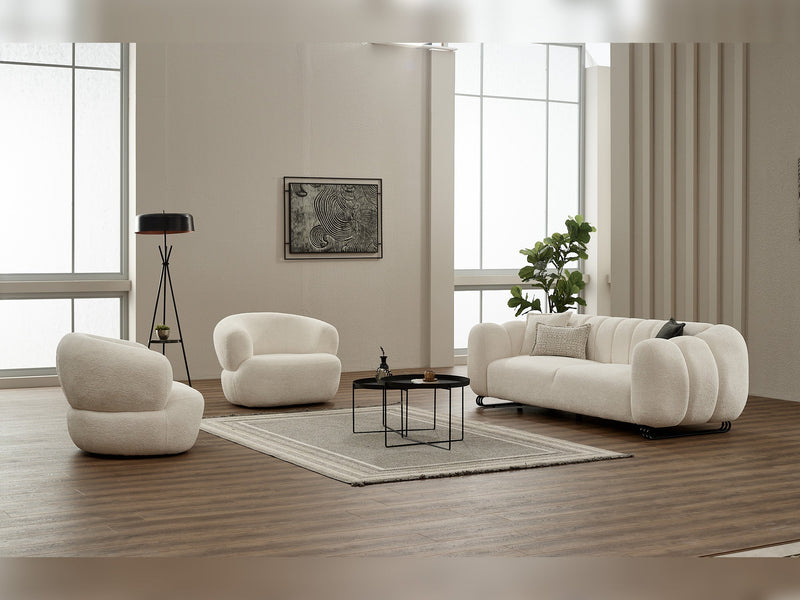 Puffy Swivel Chair in Cream - 200-SIM-PUF-ERATO08-B