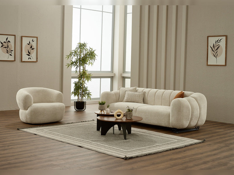 Puffy Swivel Chair in Cream - 200-SIM-PUF-ERATO08-B