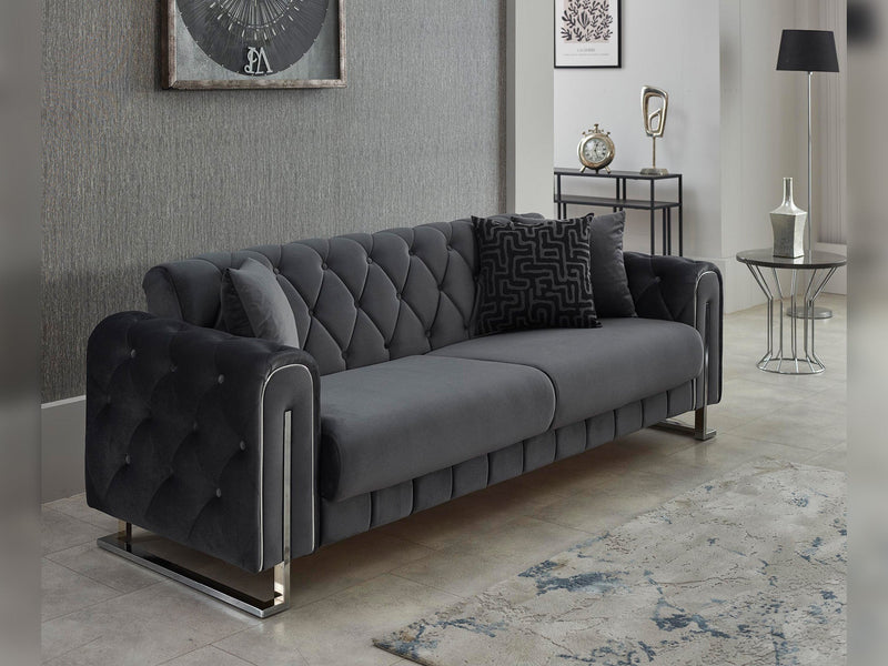Puma Convertible Sofa in Anthracite - 200-SIM-PUM-VELVET412-3