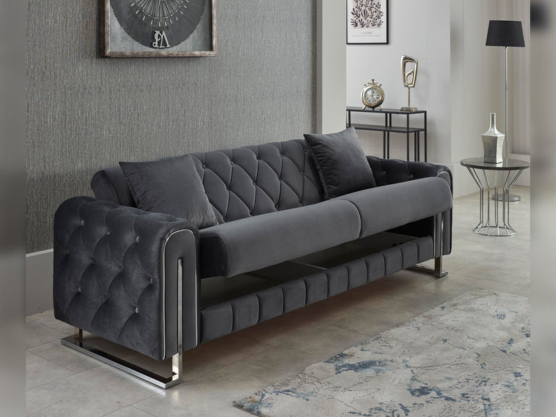 Puma Convertible Sofa in Anthracite - 200-SIM-PUM-VELVET412-3