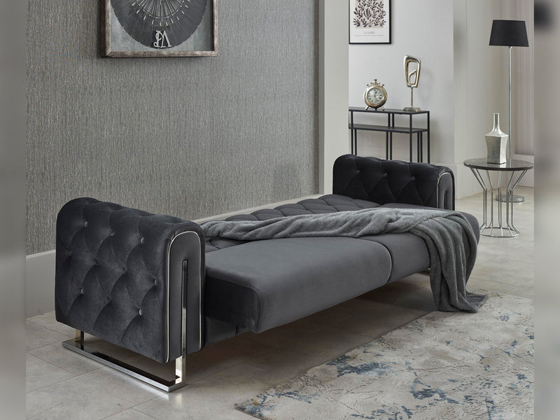 Puma Convertible Sofa in Anthracite - 200-SIM-PUM-VELVET412-3