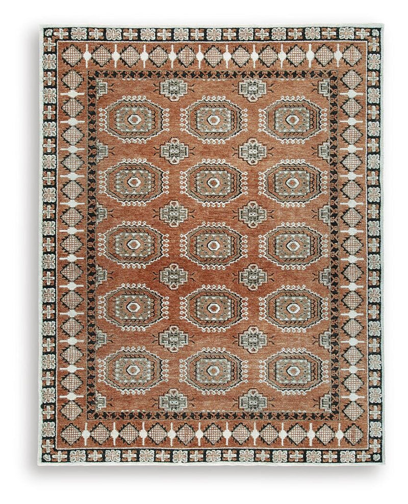 Qaabiz Sienna/Ivory/Black 7'8" x 10' Area Rug - R407521