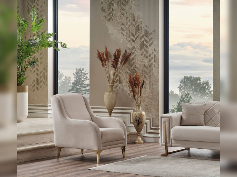 Quatro Chair in Cream - 200-SER-QUA-VELVET938-B