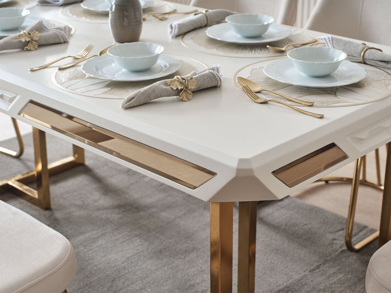 Quatro Diningroom (Consol With Mirror & Dining Table & 6 Dining Chair) - 200-ALT-QUA-DT-6-SET