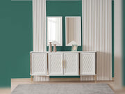 Quatro Diningroom (Consol With Mirror & Dining Table & 6 Dining Chair) - 200-ALT-QUA-DT-6-SET