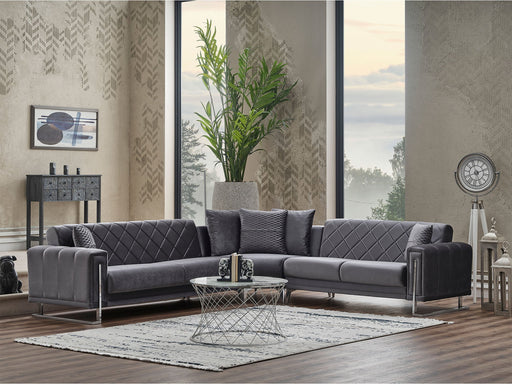 Quatro Sectional Sofa in Dark Grey - 200-SER-QUA-VELVET412-S