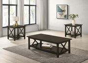 Rachelle 3-piece Rectangular Coffee Table Set Deep Merlot - 5909