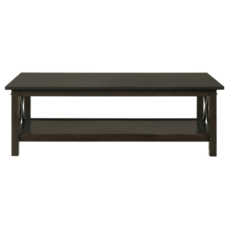 Rachelle 3-piece Rectangular Coffee Table Set Deep Merlot - 5909
