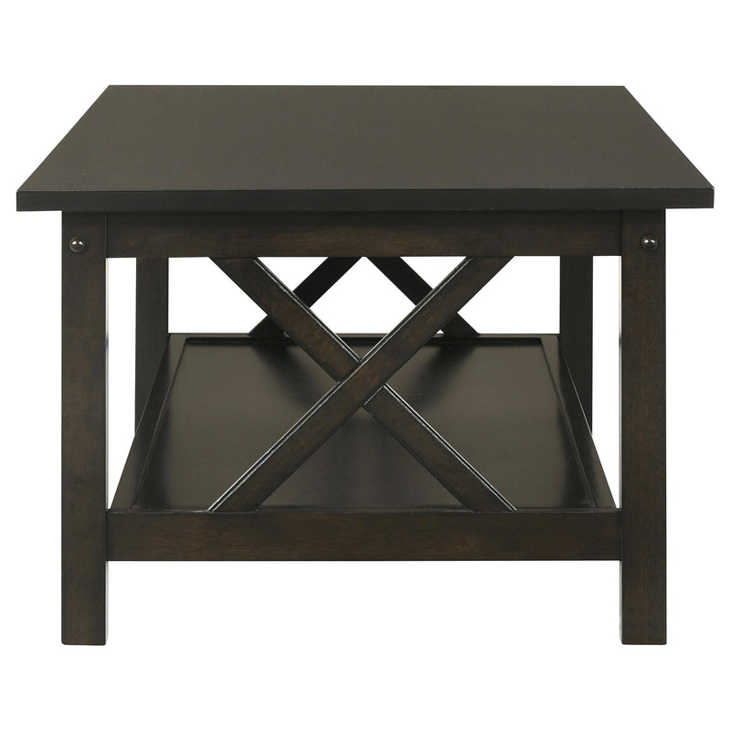 Rachelle 3-piece Rectangular Coffee Table Set Deep Merlot - 5909