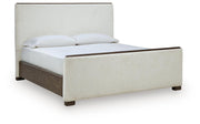 Radkin Burnished Brown California King Upholstered Panel Bed - PCB843B5