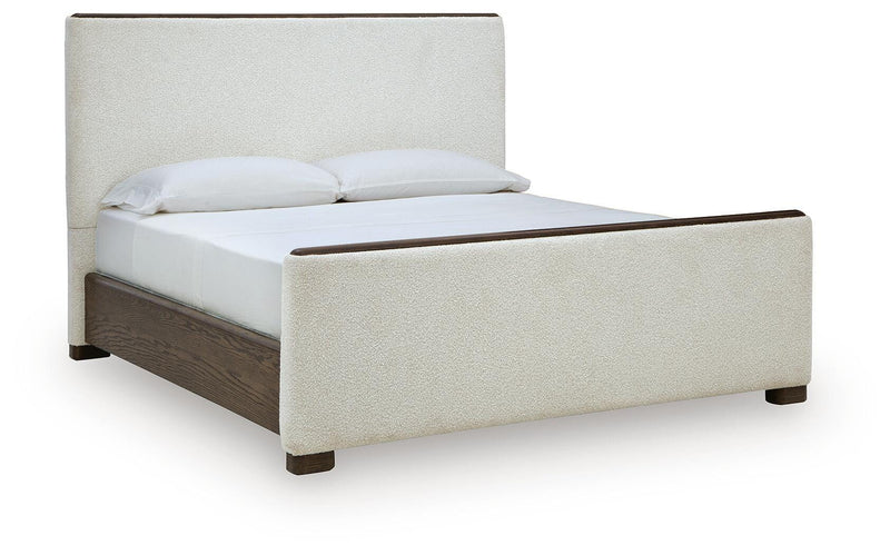 Radkin Burnished Brown King Upholstered Panel Bed - PCB843B4