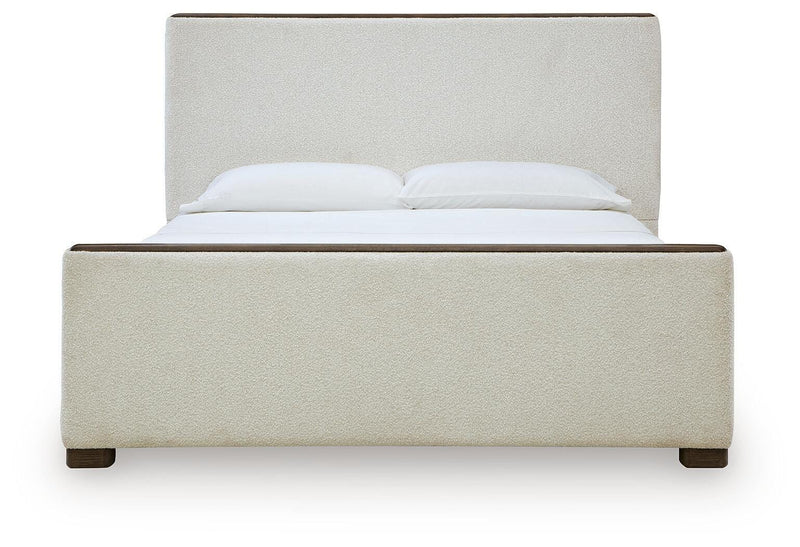 Radkin Burnished Brown King Upholstered Panel Bed - PCB843B4