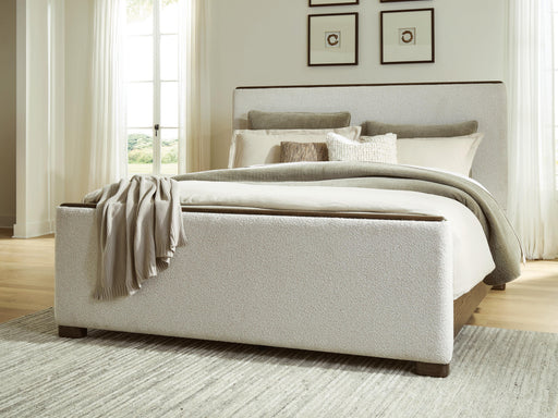 Radkin Burnished Brown Queen Upholstered Panel Bed - PCB843B2
