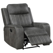 Raelynn 3-piece Upholstered Reclining Sofa Set Grey - 603191-S3
