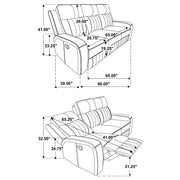 Raelynn 3-piece Upholstered Reclining Sofa Set Grey - 603191-S3