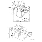 Raelynn 3-piece Upholstered Reclining Sofa Set Grey - 603191-S3