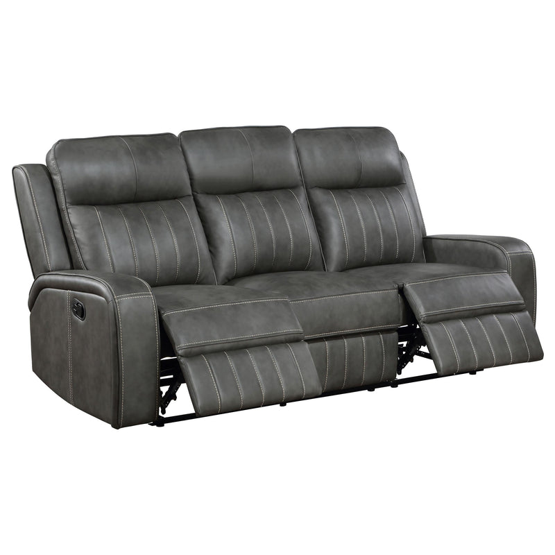 Raelynn 3-piece Upholstered Reclining Sofa Set Grey - 603191-S3