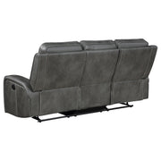 Raelynn 3-piece Upholstered Reclining Sofa Set Grey - 603191-S3