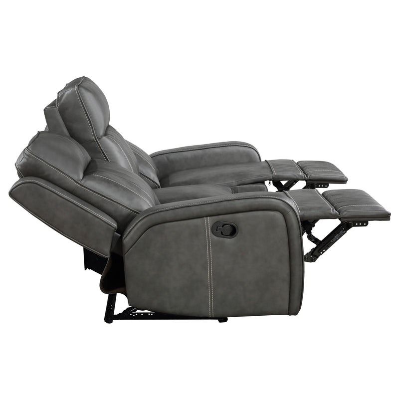 Raelynn 3-piece Upholstered Reclining Sofa Set Grey - 603191-S3