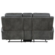 Raelynn Upholstered Track Arm Motion Loveseat Grey - 603192
