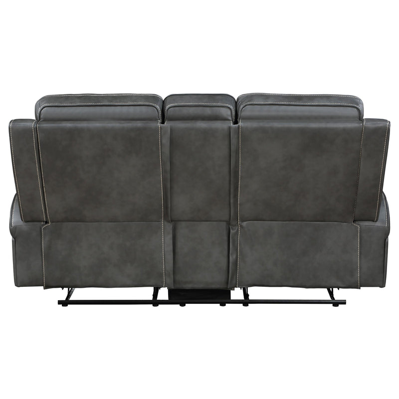 Raelynn Upholstered Track Arm Motion Loveseat Grey - 603192