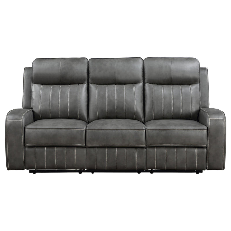 Raelynn Upholstered Track Arm Motion Sofa Grey - 603191