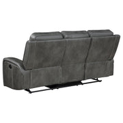 Raelynn Upholstered Track Arm Motion Sofa Grey - 603191